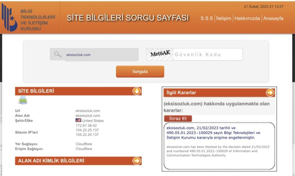 BTK Kararı - Ekşi Sözlüğe Erişim Engeli