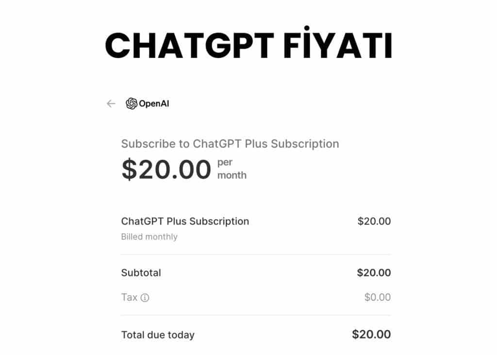 ChatGPT Fiyatı