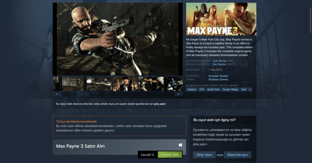 Max Payne 3 İndir