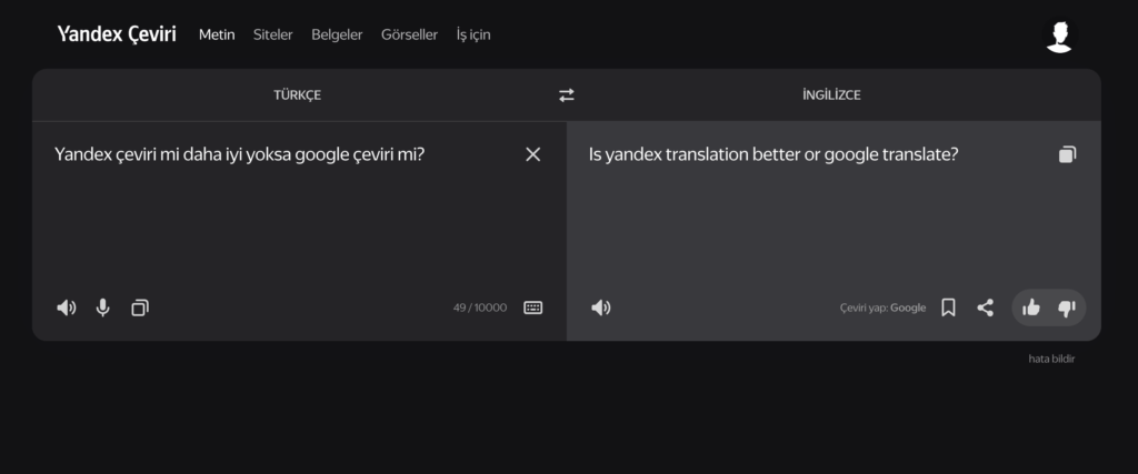 Yandex Çeviri