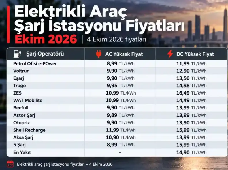 Şarj İstasyonu Fiyatları