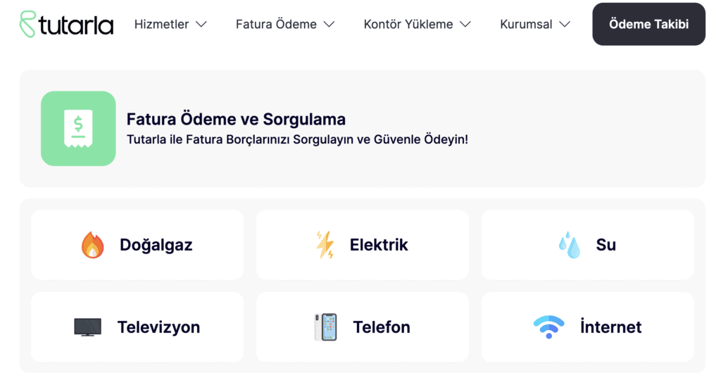 Fatura Ödeme ve Sorgulama Platformu: Tutarla