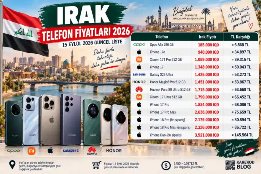 Güncel Irak telefon fiyatları