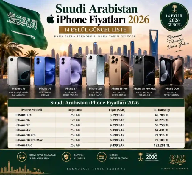 Suudi Arabistan iPhone Fiyatları