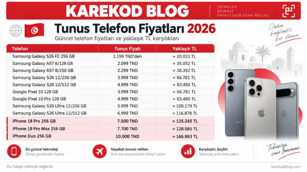 Güncel Tunus Telefon Fiyatları