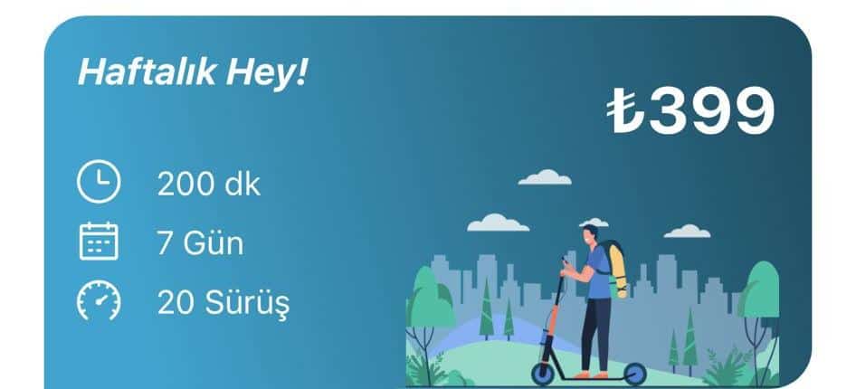 Hey Scooter Haftalık Kiralama Fiyatı