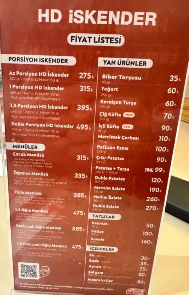 Güncel HD İskender Menü