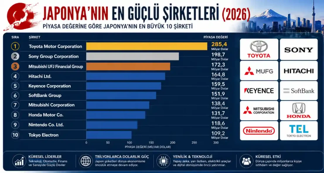 Güncel Japonya'nın En Güçlü Şirketleri 2026