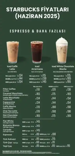Starbucks Kahve Fiyatları