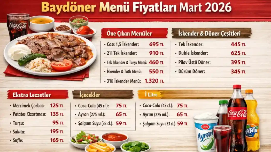 baydöner menü fiyatları