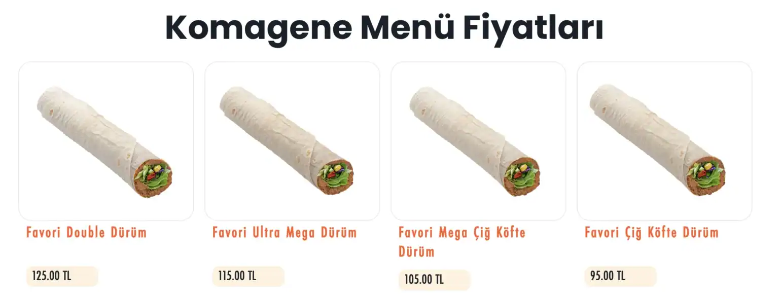 Komagene Menü Fiyatları 2026