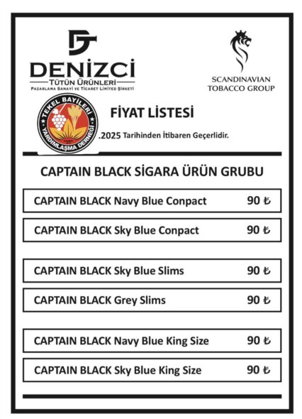 Captain Black Sigara Fiyatları