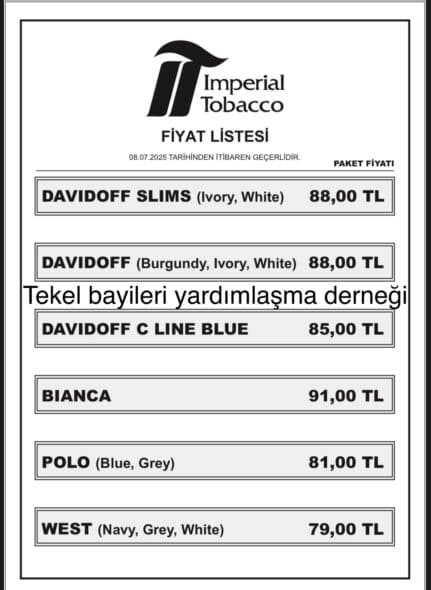 Imperail Tobacco Fiyatları
