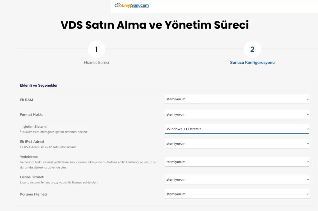 EniyiSunucum: VDS Satın Alma ve Yönetim Süreci