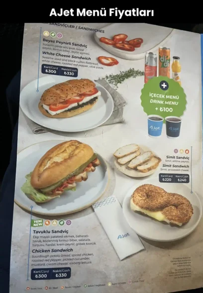 AJet Menü Fiyatları