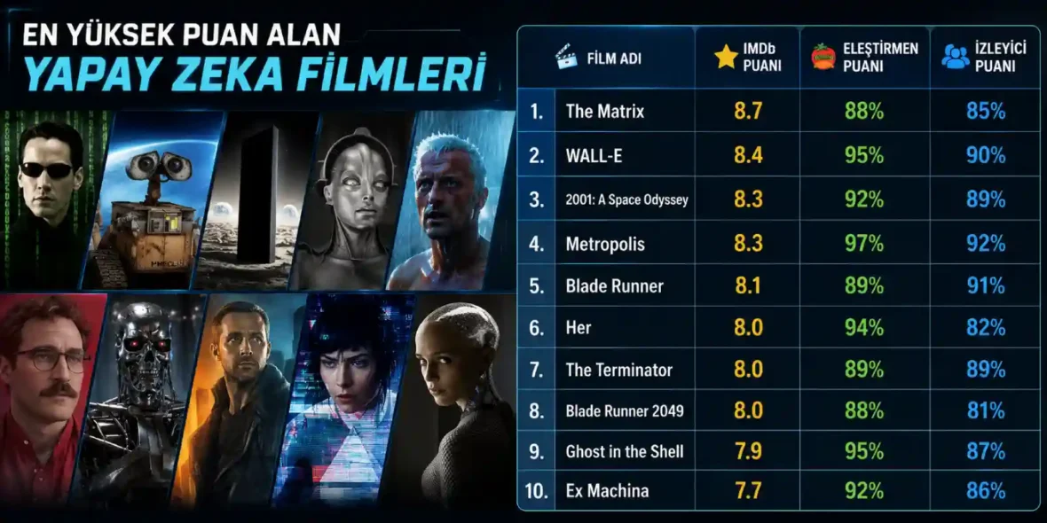 En Yüksek Puan Alan Yapay Zeka Filmleri