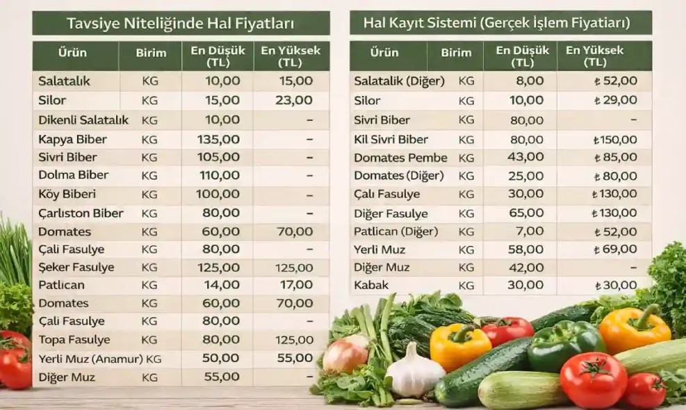 Güncel Gazipaşa Hal Fiyatları