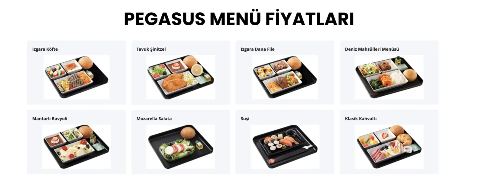 Pegasus Menü Fiyatları