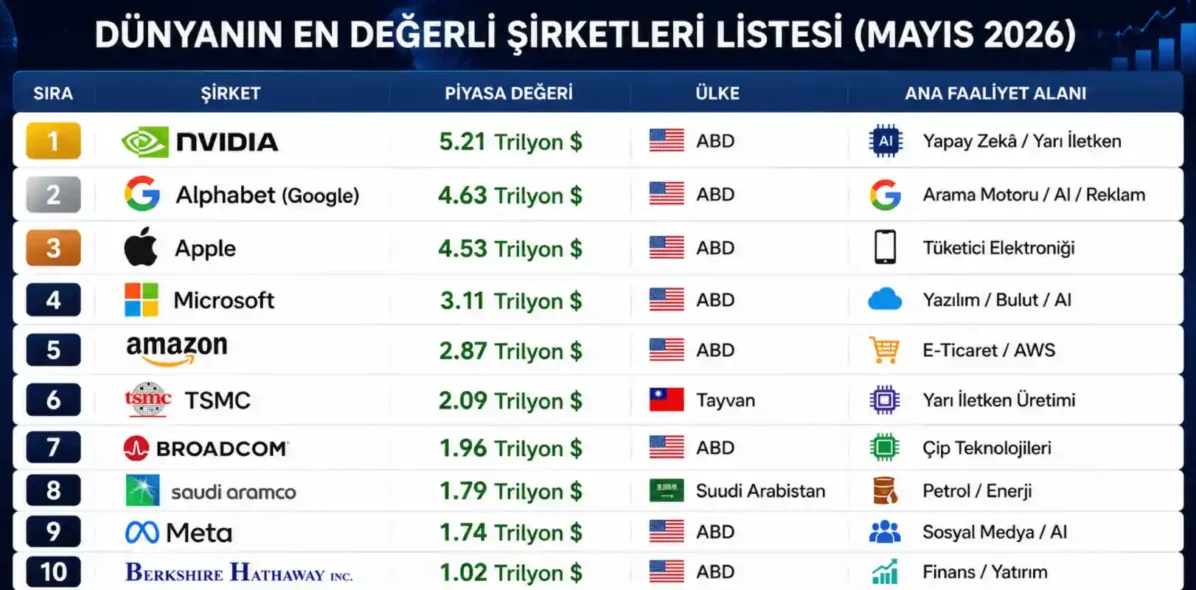 Dünyanın En Değerli Şirketleri Listesi