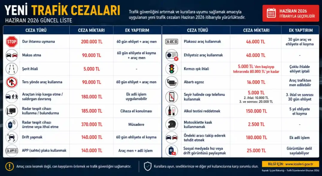 Güncel Yeni Trafik Cezaları