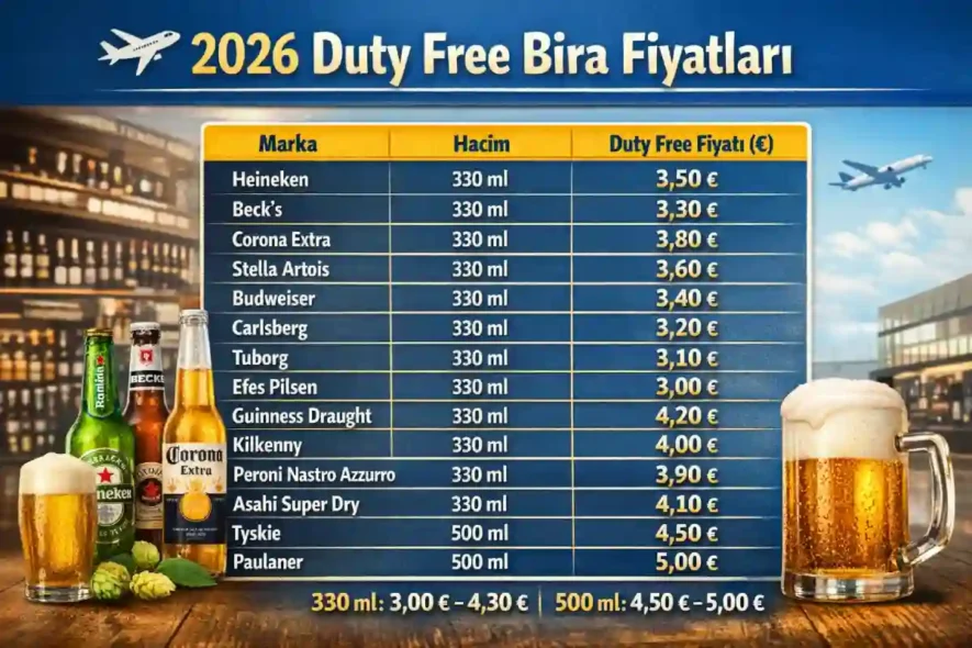 Duty Free Shop Bira Fiyatları 2026