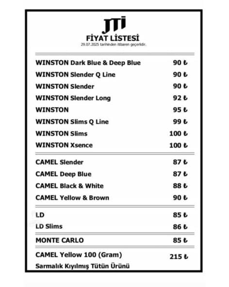 JTI Sigara Fiyatları