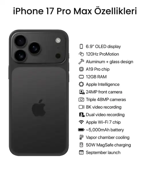 iPhone 17 Pro Max Özellikleri