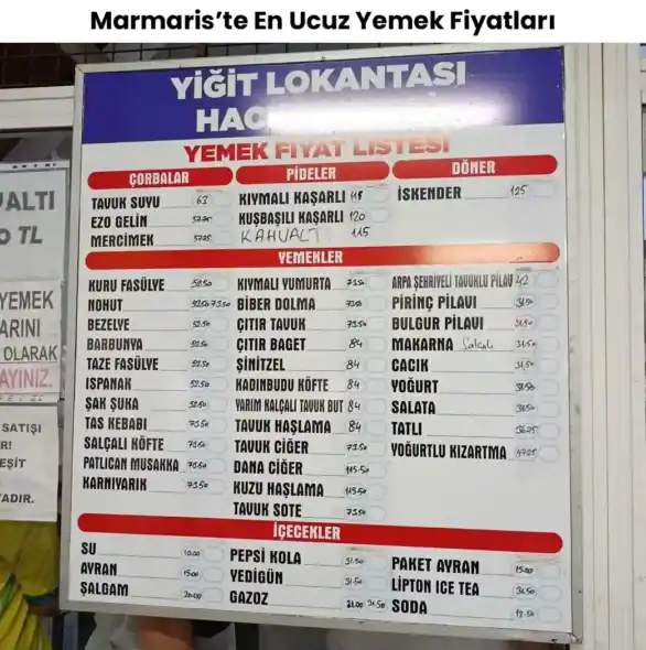 Marmaris’te En Ucuz Yemek Fiyatları