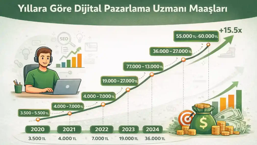 Yıllara Göre Dijital Pazarlama Uzmanı Maaşları