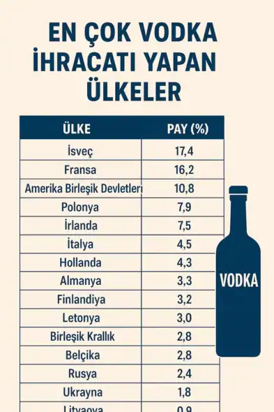 En Çok Vodka İhracatı Yapan Ülkeler
