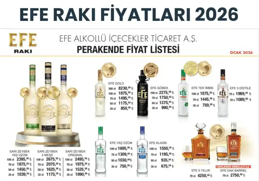 Güncel Efe Rakı Fiyatları