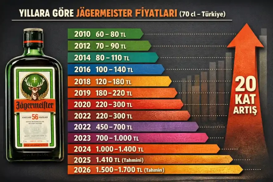 Jägermeister fiyat artışı (2010–2026)