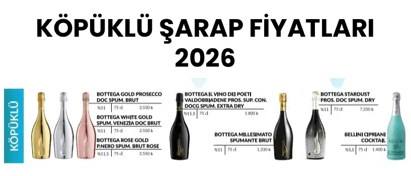 Köpüklü şarap fiyatları