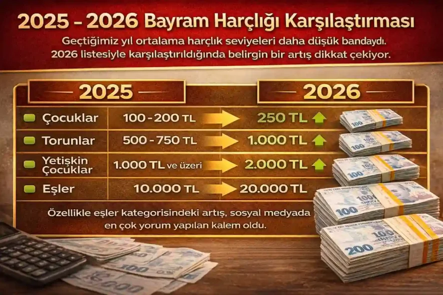 2025 – 2026 Bayram Harçlığı Karşılaştırması