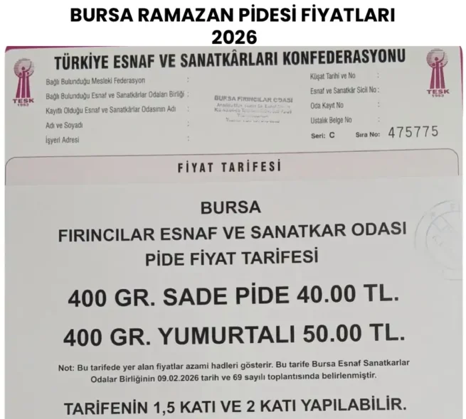 Bursa Ramazan Pidesi Fiyatı
