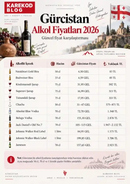 Güncel Gürcistan Alkol Fiyatları
