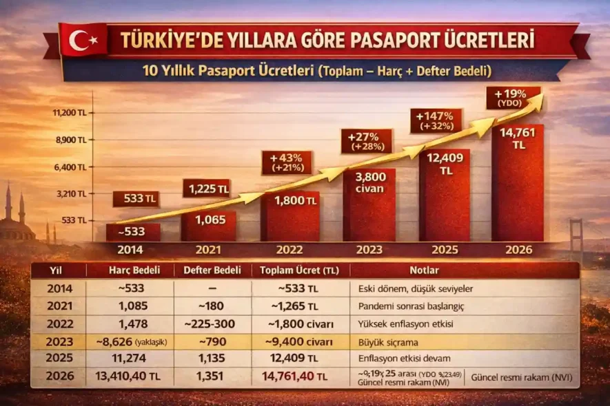 Yıllara Göre Pasaport Ücretleri