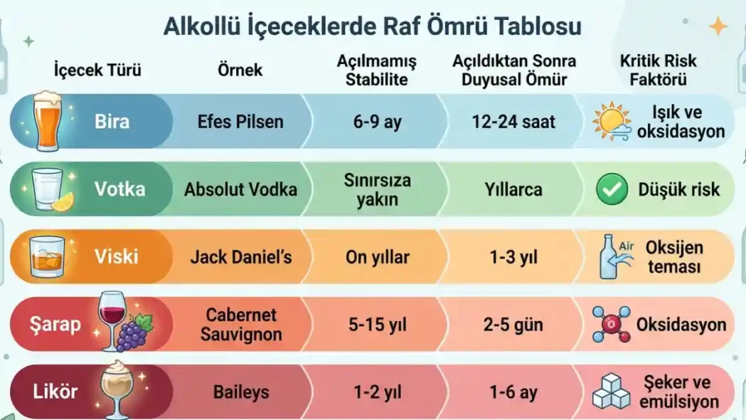Alkollü İçeceklerde Raf Ömrü