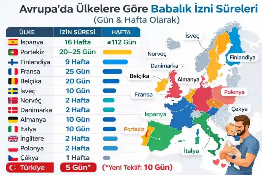 Avrupa’da Babalık İzni Süreleri