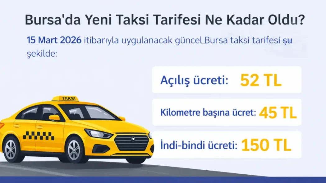 Bursa’da Yeni Taksi Tarifesi