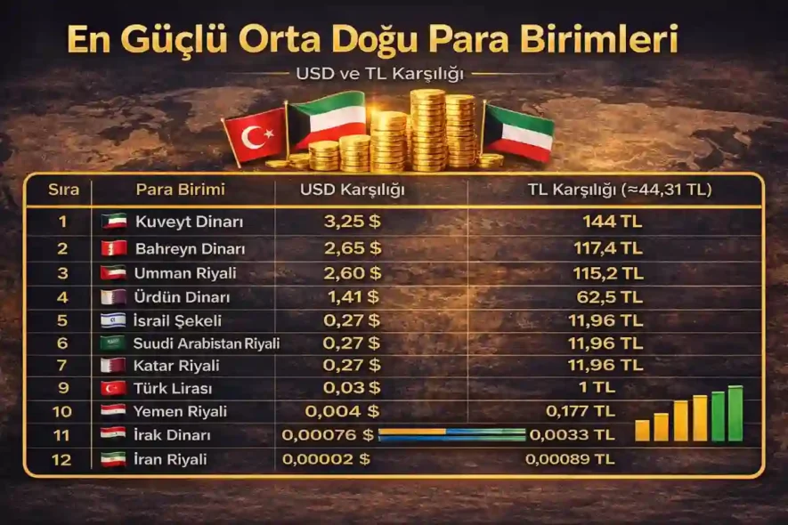En Güçlü Orta Doğu Para Birimleri