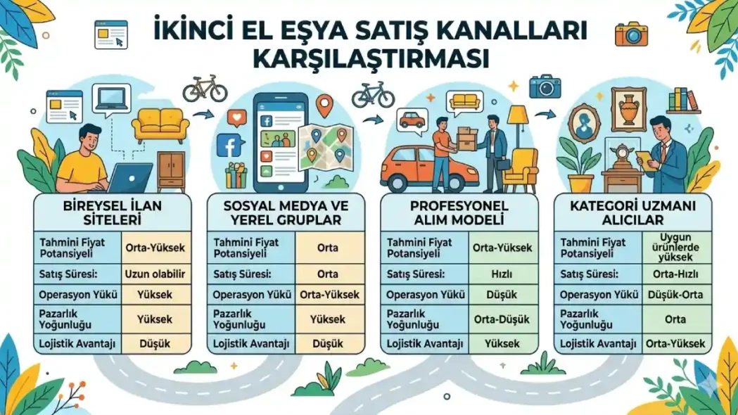 İkici El Eşya Satış Kanalları Karlaştırması