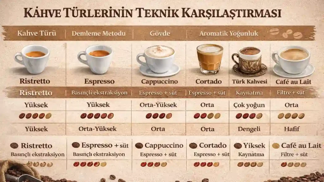 Kahve Türlerinin Teknik Karşılaştırması