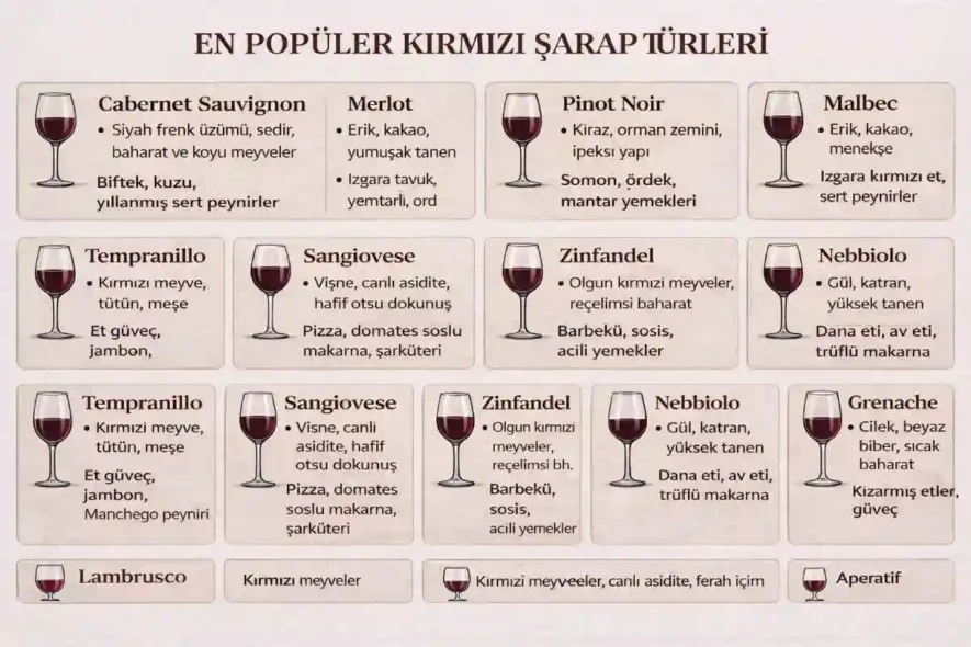 Kırmızı Şarap Türleri