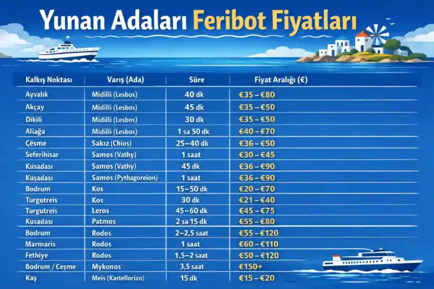 Yunan Adaları Feribot Fiyatları