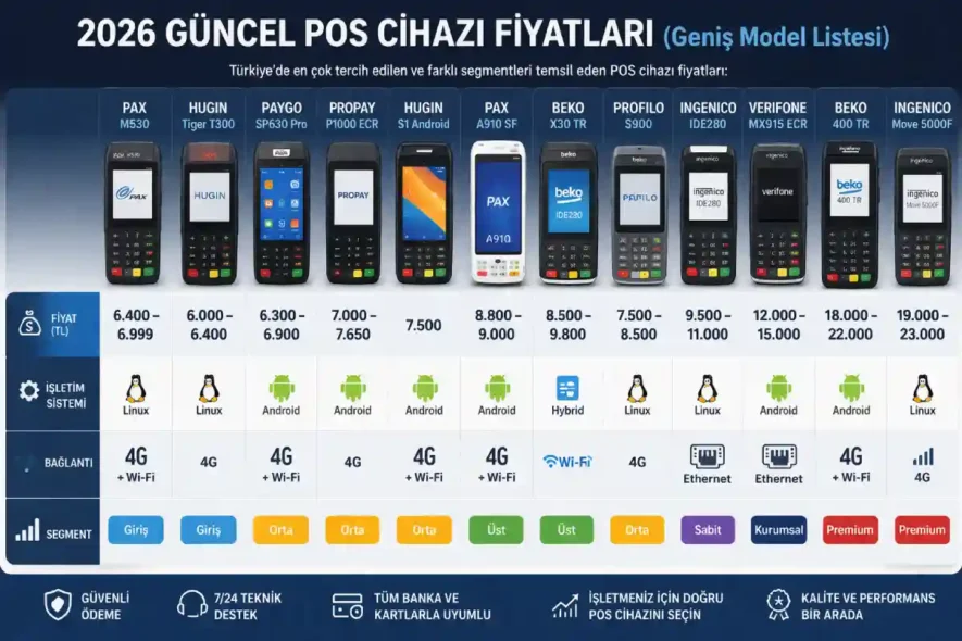 2026 güncel POS cihazı fiyatları