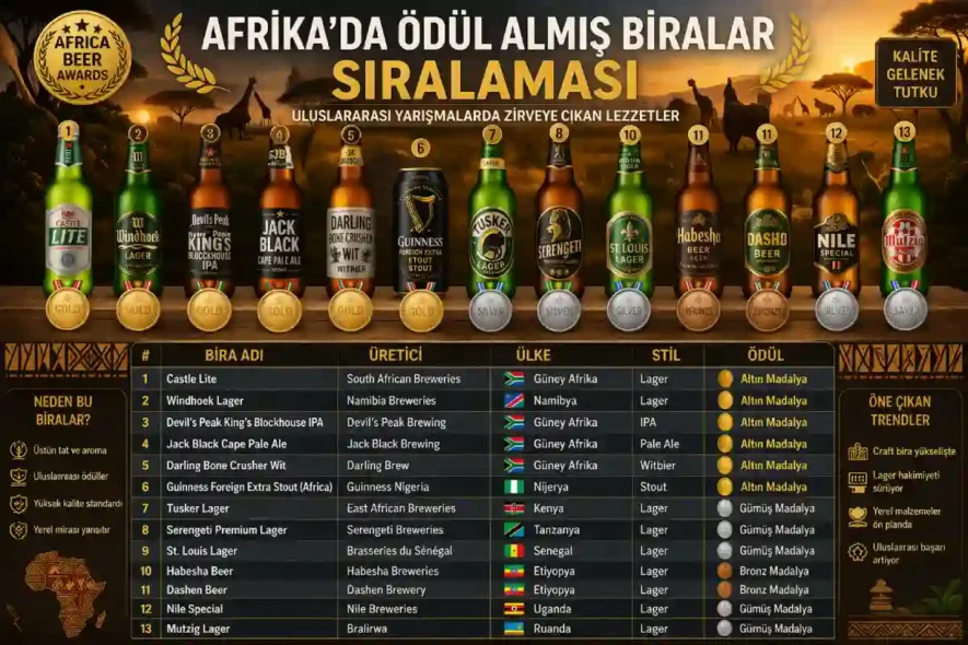 Afrika ödüllü biralar sıralaması