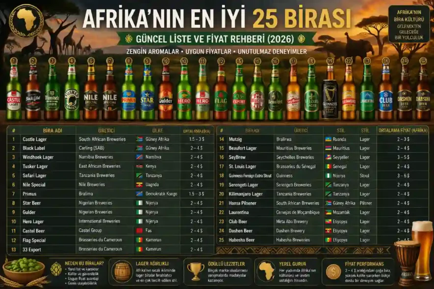 Afrika'nın en iyi 25 birası