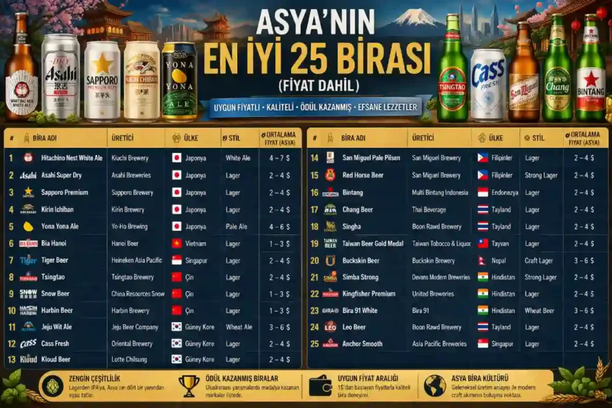 Asya'nın en iyi 25 birası