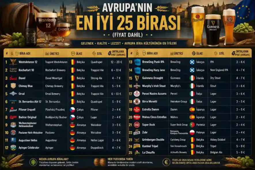 Avrupa’nın En İyi 25 Birası
